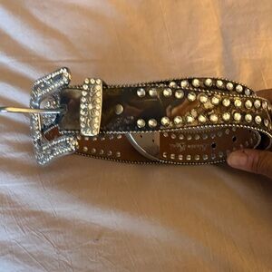 Blazin Roxx Studded Silver and Brown Belt size S